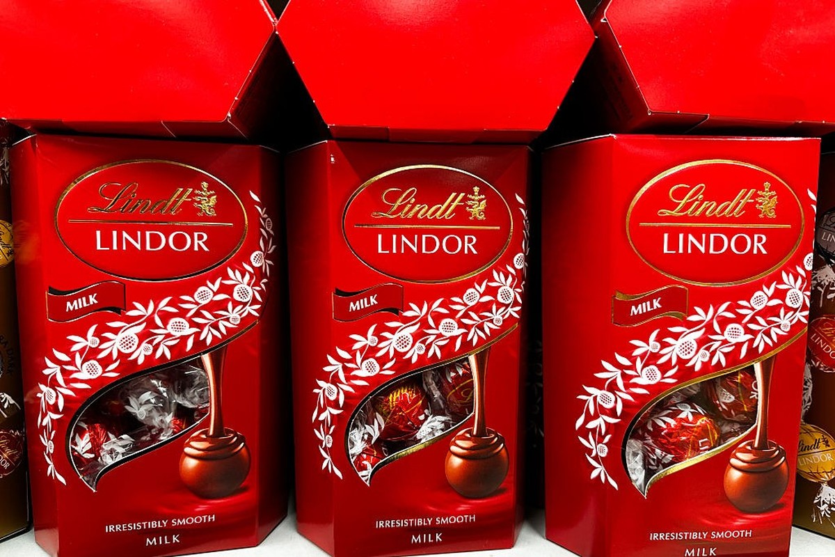 Lindt Lindor packaging are seen at a store in Poland on July 15, 2025. (Photo by Jakub Porzycki/NurPhoto via Getty Images)
