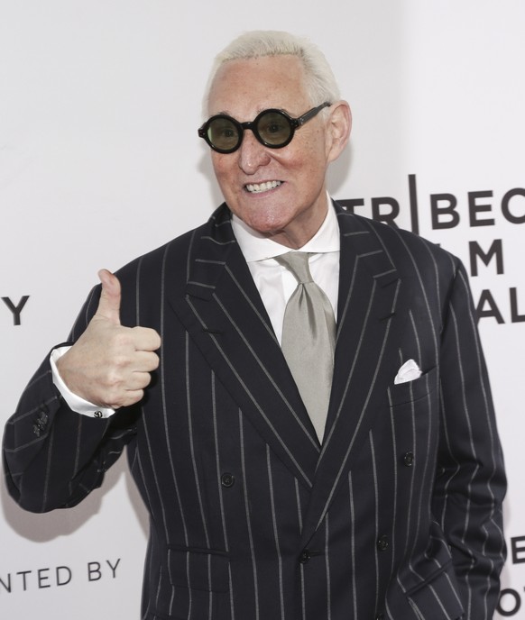 Political consultant Roger Stone attends a screening of &quot;Get Me Roger Stone&quot; at the SVA Theatre during the 2017 Tribeca Film Festival on Sunday, April 23, 2017 in New York. (Photo by Brent N ...