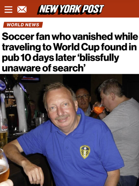 Die lustigsten Fails der Woche: Schlagzeile: Fussballfan im Pub gilt als verschwunden, taucht aber wieder auf