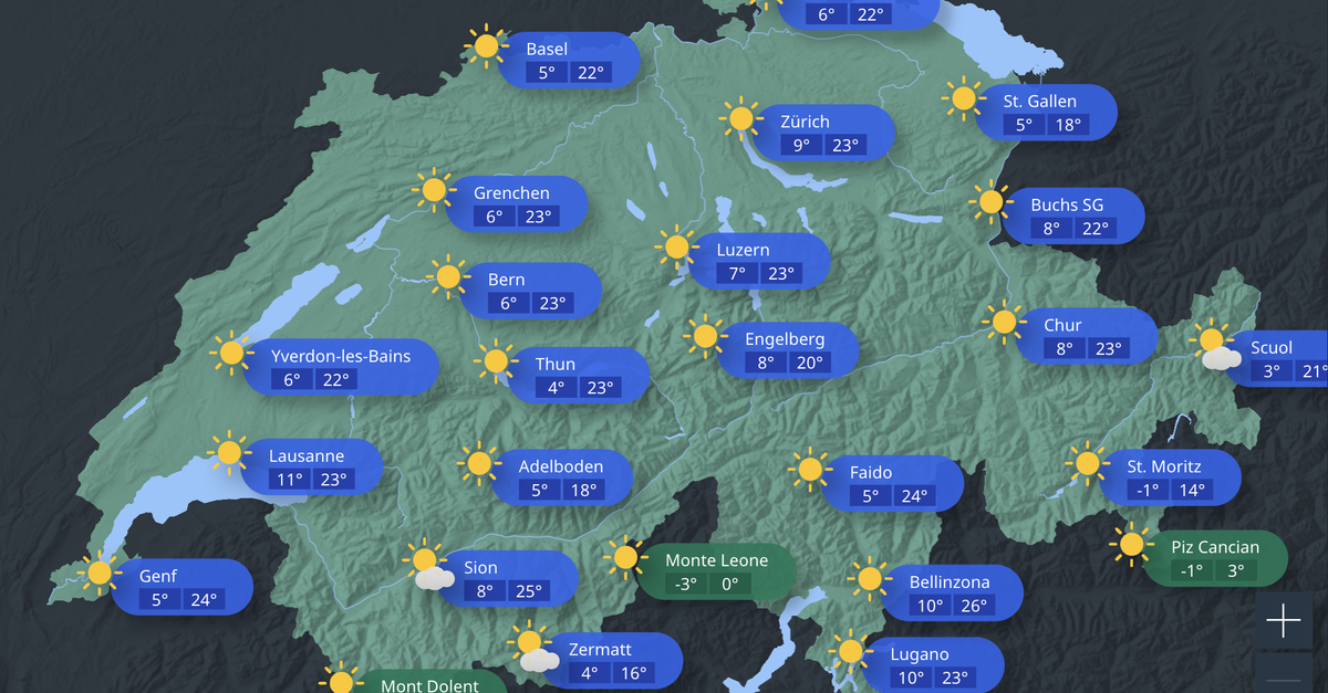 Schweizer Frühsommer-Feeling: Hier wird es heute bis zu 26 Grad warm