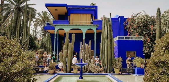 Das bekannte blaue Gebäude des «Jardin Majorelle».