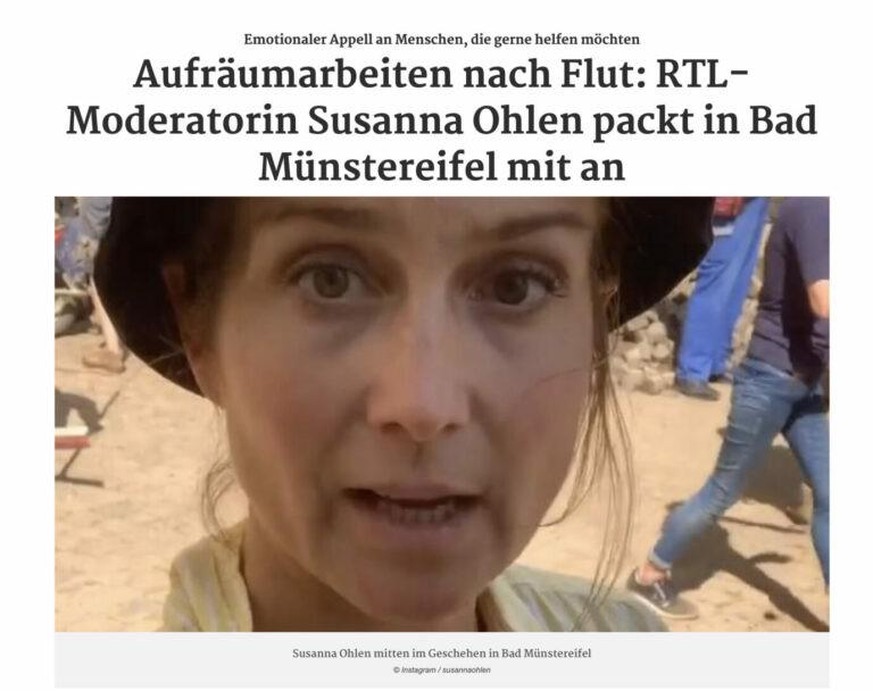 Der Beitrag, für den Susanna Ohlen nach Auftauchen der Videos kritisiert wurde.