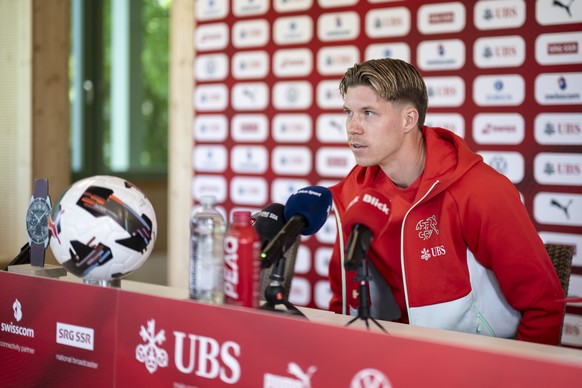 Cedric Itten von der Schweizer Fussball Nationalmannschaft, aufgenommen beim WM26 Pre-Camp in St. Gallen am Dienstag, 26. Mai 2026. (KEYSTONE/Gian Ehrenzeller)
