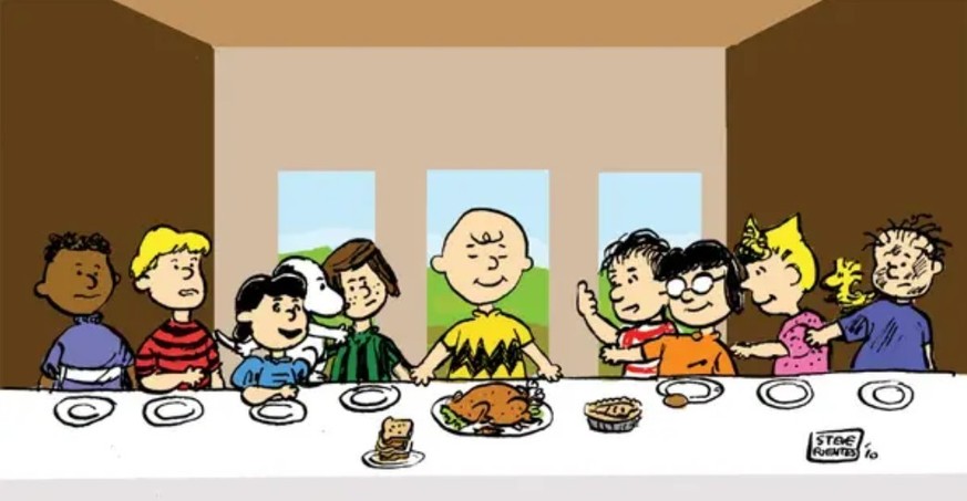 Das letzte Abendmahl, neu interpretiert bei Peanuts