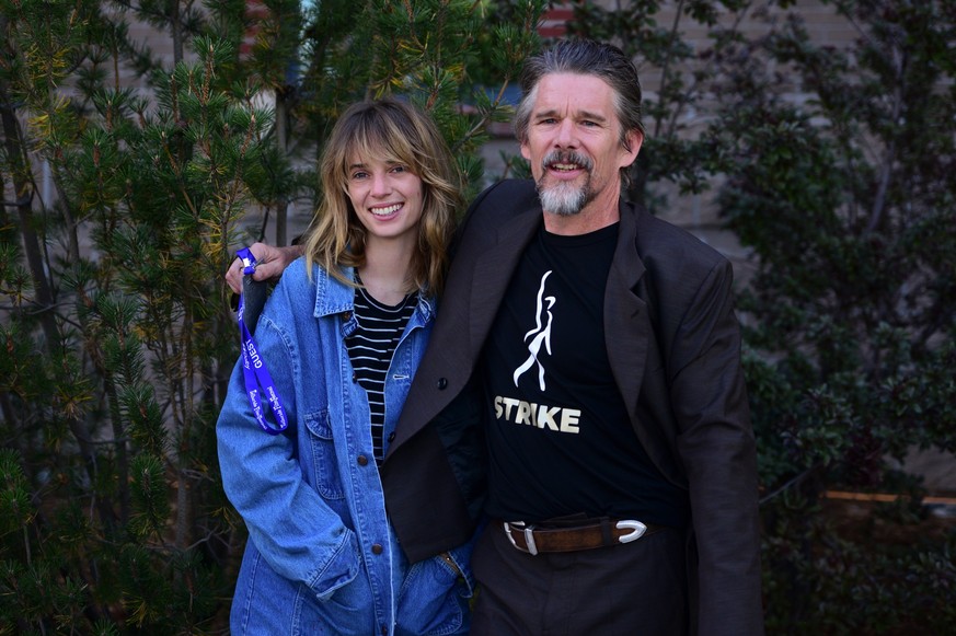 TELLURIDE, COLORADO - SEPTEMBER 01: Maya Hawke and Ethan Hawke attend the world premiere of &quot;Wildcat&quot; at the 50th Telluride Film Festival on September 01, 2023 in Telluride, Colorado. (Photo ...