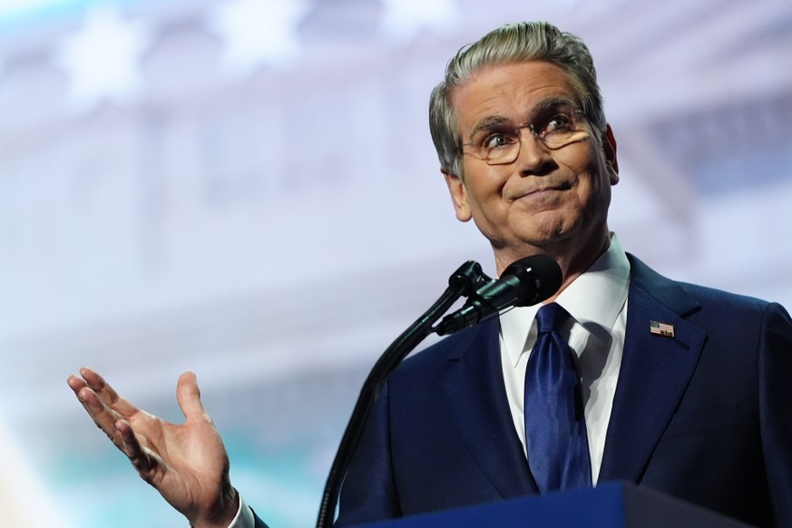 Treasury Secretary Scott Bessent speaks at the Republican convention, Wednesday, Sept. 9, 2026, in Dallas. (AP Photo/Julia Demaree Nikhinson)
Election 2026 Republicans