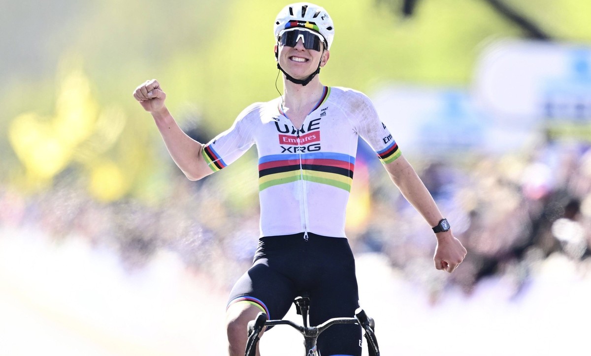 Ronde van Vlaanderen 2026 Cycling Race OUDENAARDE, BELGIUM - APRIL 05 : Pogacar Tadej SLO of UAE Team Emirates - XRG celebrates the victory during the 110th edition of Ronde van Vlaanderen an UCI Worl ...