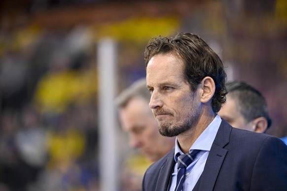 KARLSTAD, SWEDEN 20240210 Schweiz head coach Patrick Fischer during Saturday s Ice hockey, Eishockey match in the Beijer Hockey Games Euro Hockey Tour between Sweden and Switzerland in Löfbergs Arena. ...