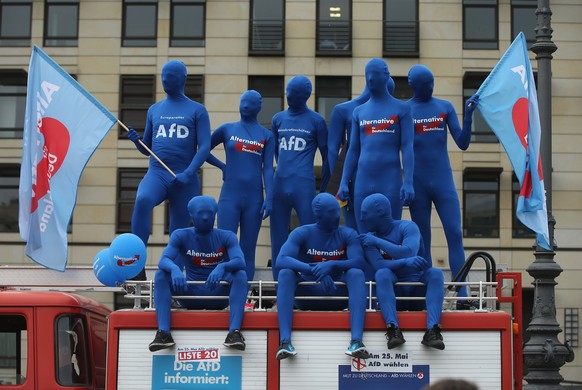 AfD-Anhänger im Mai 2014 vor dem europäischen Parlament in Berlin.
