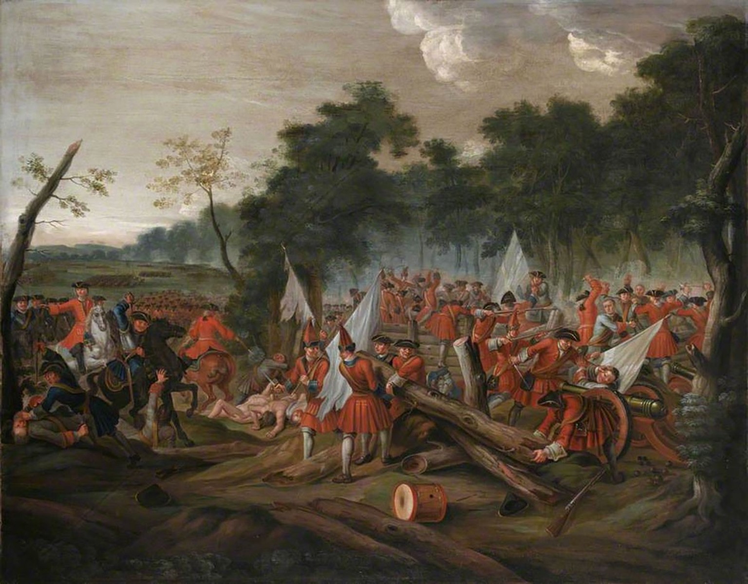 Marlborough und seine Truppen überwinden die gegnerischen Barrikaden in der Schlacht von Malplaquet. Gemälde von Louis Laguerre, um 1713.
https://commons.wikimedia.org/wiki/File:Battle_of_Malplaquet,_ ...