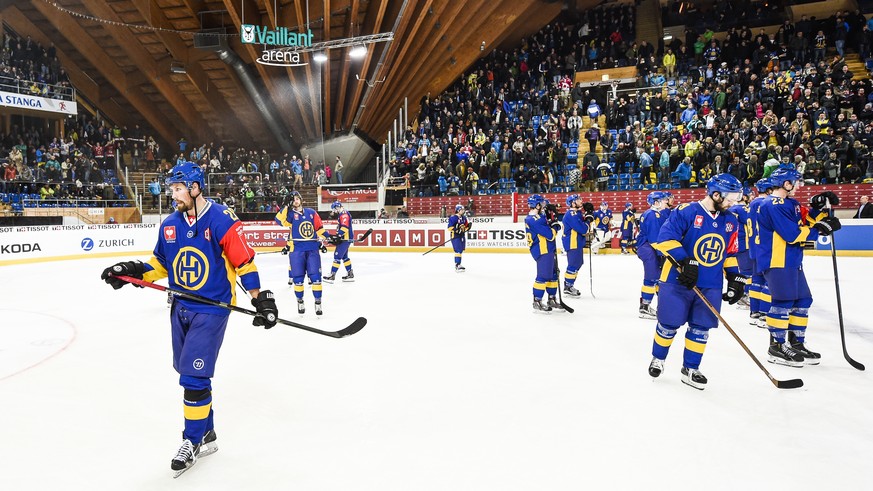 Hängende Köpfe im Hinspiel – in Schweden hat der HC Davos nichts mehr zu verlieren.