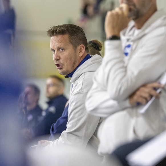 Head Coach Lauri Marjamaki von Zug beim Lehner Cup Sursee zwischen dem EV Zug und HC Motor Ceske Budejovice am Donnerstag, 27. August 2026 in Sursee. (KEYSTONE/Urs Flueeler).