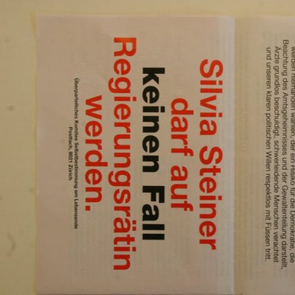 Das Flugblatt gegen Steiner