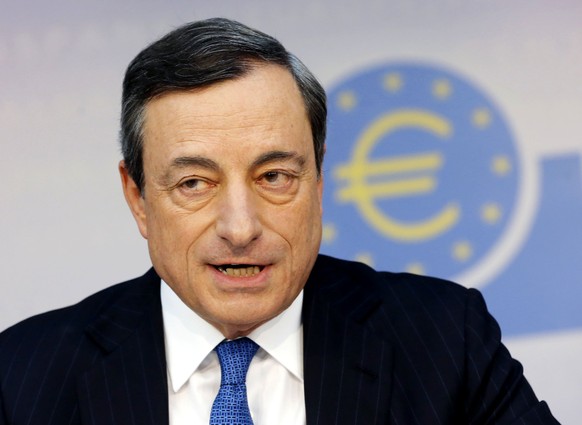 FILE - In this June 5, 2014 file photo, President of European Central Bank Mario Draghi speaks during a news conference in Frankfurt, Germany. The 18-country eurozone bloc, a key region that emerged f ...