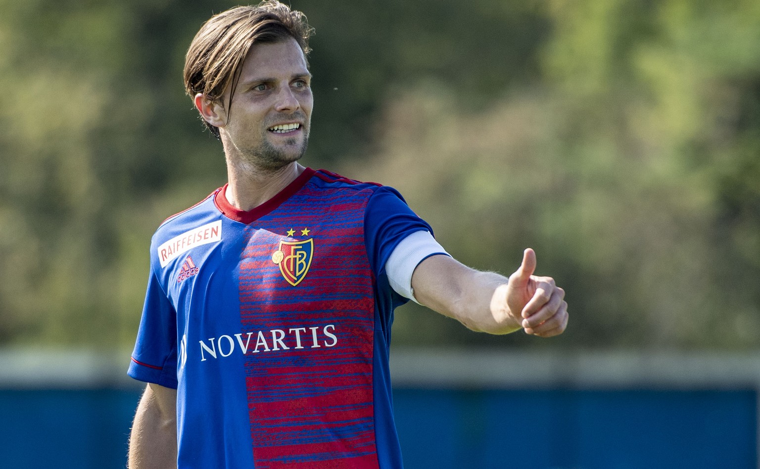 Valentin Stocker von Basel beim Fussball Trainingsspiel zwischen dem FC Basel und dem 1. FC Saarbruecken am Freitag, 11. September 2020 auf dem Campus des FC Basel in Basel. (KEYSTONE/Urs Flueeler)