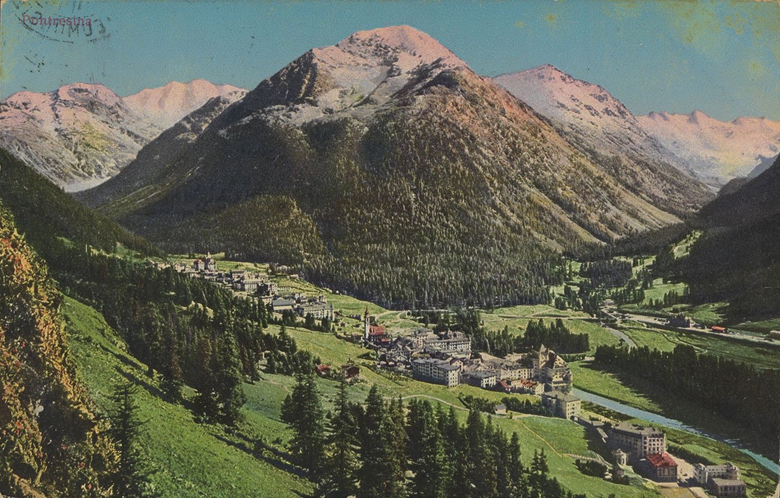 Postkarte von Pontresina, um 1913.
https://ba.e-pics.ethz.ch/catalog/ETHBIB.Bildarchiv/r/505526
