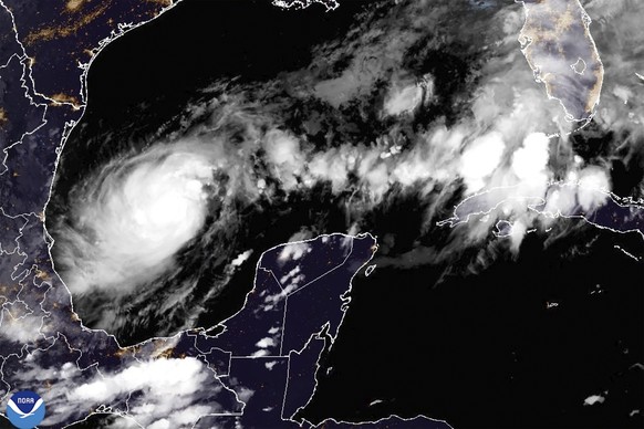 This satellite image from the National Oceanic and Atmospheric Administration taken at 7:41pm ET on Sunday, Oct. 6, 2024, shows Hurricane Milton, which quickly intensified Sunday and is on track to be ...