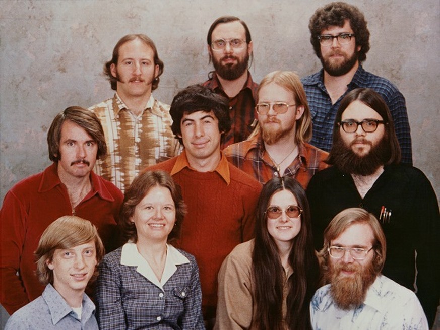 Bill Gates (links unten) mit seinem Team.