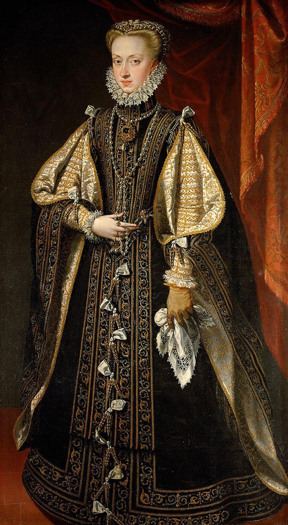 Anna von Österreich, Königin von Spanien (1549-1580) gemalt von Alonso Sánchez Coello, 1771.