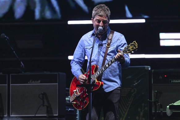 Noel Gallagher from the band Oasis performs during their reunion concert on Friday, July 4, 2025, in Cardiff. (Photo by Scott A Garfitt/Invision/AP)
Noel Gallagher