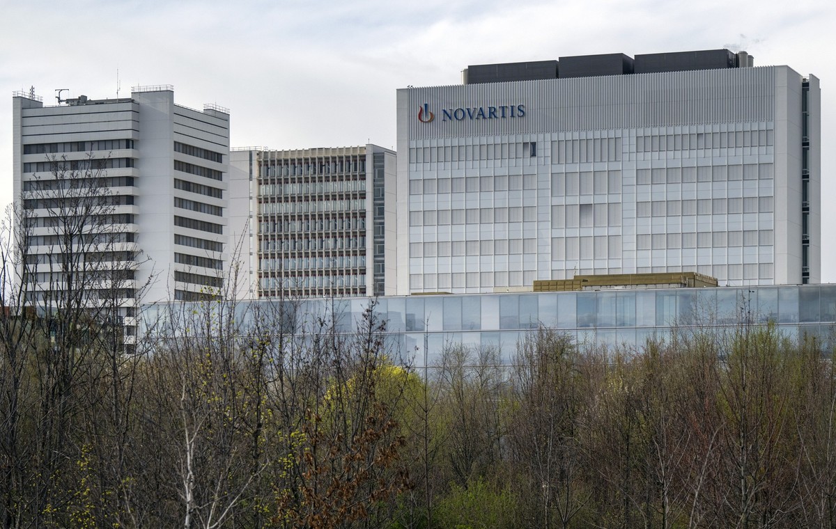 Der Novartis Campus, der globale Hauptsitz des Biotechnologie- und Pharmaunternehmens Novartis, in Basel, am Samstag, 23. Maerz 2024. (KEYSTONE/Georgios Kefalas)