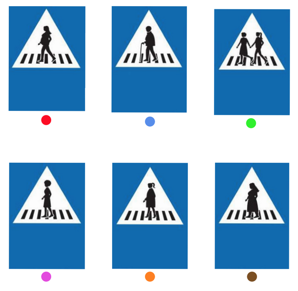 Die sechs weiblichen Verkehrsschilder aus Genf.