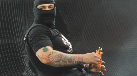 Ivan Bogdanov, die «Bestie von Genua», war für den Spielabbruch gegen Italien 2010 verantwortlich und mischte auch bei den Randalen am Dienstag gegen Albanien an vorderster Front mit.