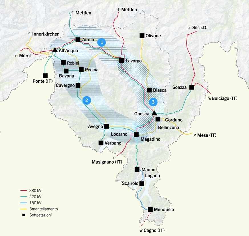 Im Tessin werden 140 Kilometer Stromleitungen entfernt