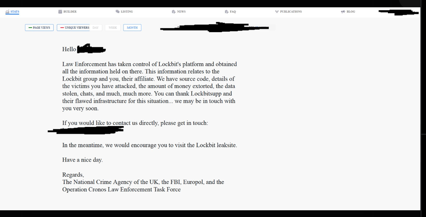 Angeblicher Screenshot aus dem Administrator-Bereich der LockBit-Bande.