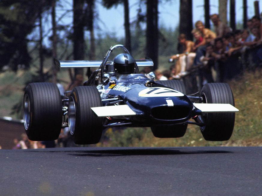 1969 German GP NüRBURGRING, GERMANY - AUGUST 03: Piers Courage, Brabham BT26A Ford during the German GP at Nürburgring on August 03, 1969 in Nürburgring, Germany. PUBLICATIONxINxGERxSUIxAUTxHUNxONLY C ...