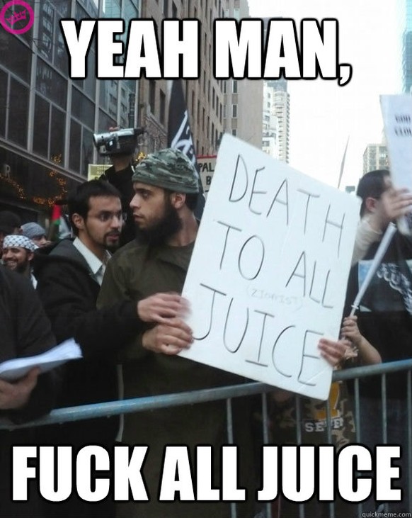 Aufruf zum V枚lkermord in Tel Aviv? Ein verst枚rendes Bild und seine Geschichte聽
Oder wie w盲rs mit einem Artikel zum Thema &quot;KILL ALL THE JUICE&quot;? Fruchtsaft hat schon so viel Leid auf dieser We ...