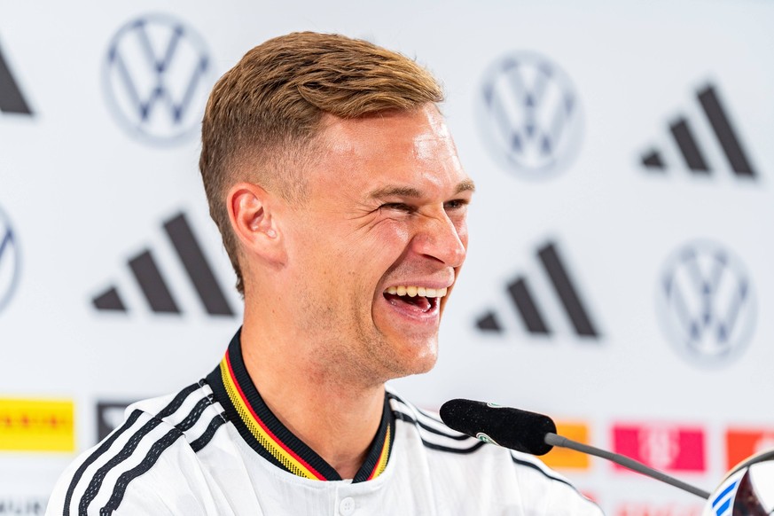03.09.2024, DFB-Pressekonferenz mit Joshua Kimmich, Deutsche Nationalmannschaft Wichtiger Hinweis: Gemaess den Vorgaben der DFL Deutsche Fussball Liga bzw. des DFB Deutscher Fussball-Bund ist es unter ...
