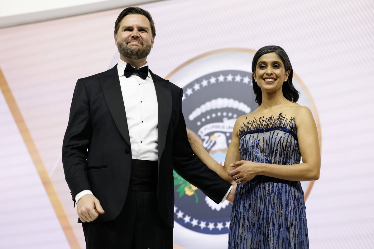 Vice President JD Vance and his wife Usha Vance attend the Commander-in-Chief Ball on January 20, 2025 in Washington, DC. President Trump attends some of the inaugural balls after taking the oath as t ...