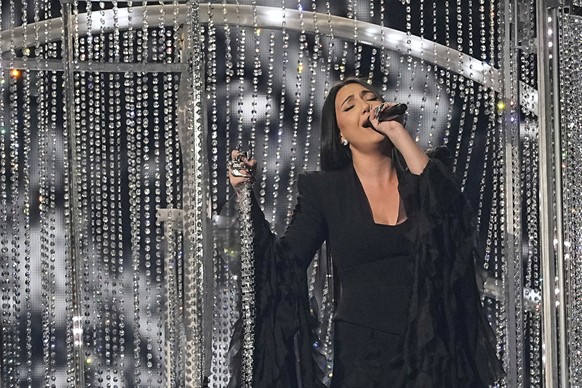 Yuval Raphael from Israel performs the song &quot;New Day Will Rise&quot; during the dress rehearsal for the Grand Final of the 69th Eurovision Song Contest, in Basel, Switzerland, Friday, May 16 2025 ...