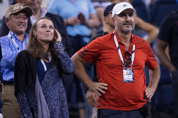 Martina Hingis mit Ivan Bencic, Vater von Belinda.