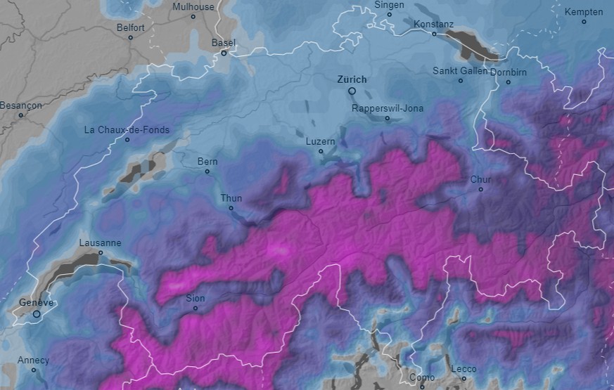 Ein seltenes Bild: Am Morgen des 14. Dezember 2022 war praktisch die ganze Schweiz mit Schnee bedeckt.