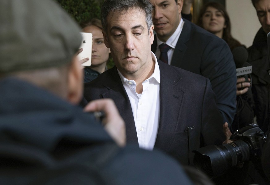 Michael Cohen, former attorney to President Donald Trump, leaves his apartment building before beginning his prison term Monday, May 6, 2019, in New York. Cohen will begin a three-year prison sentence ...