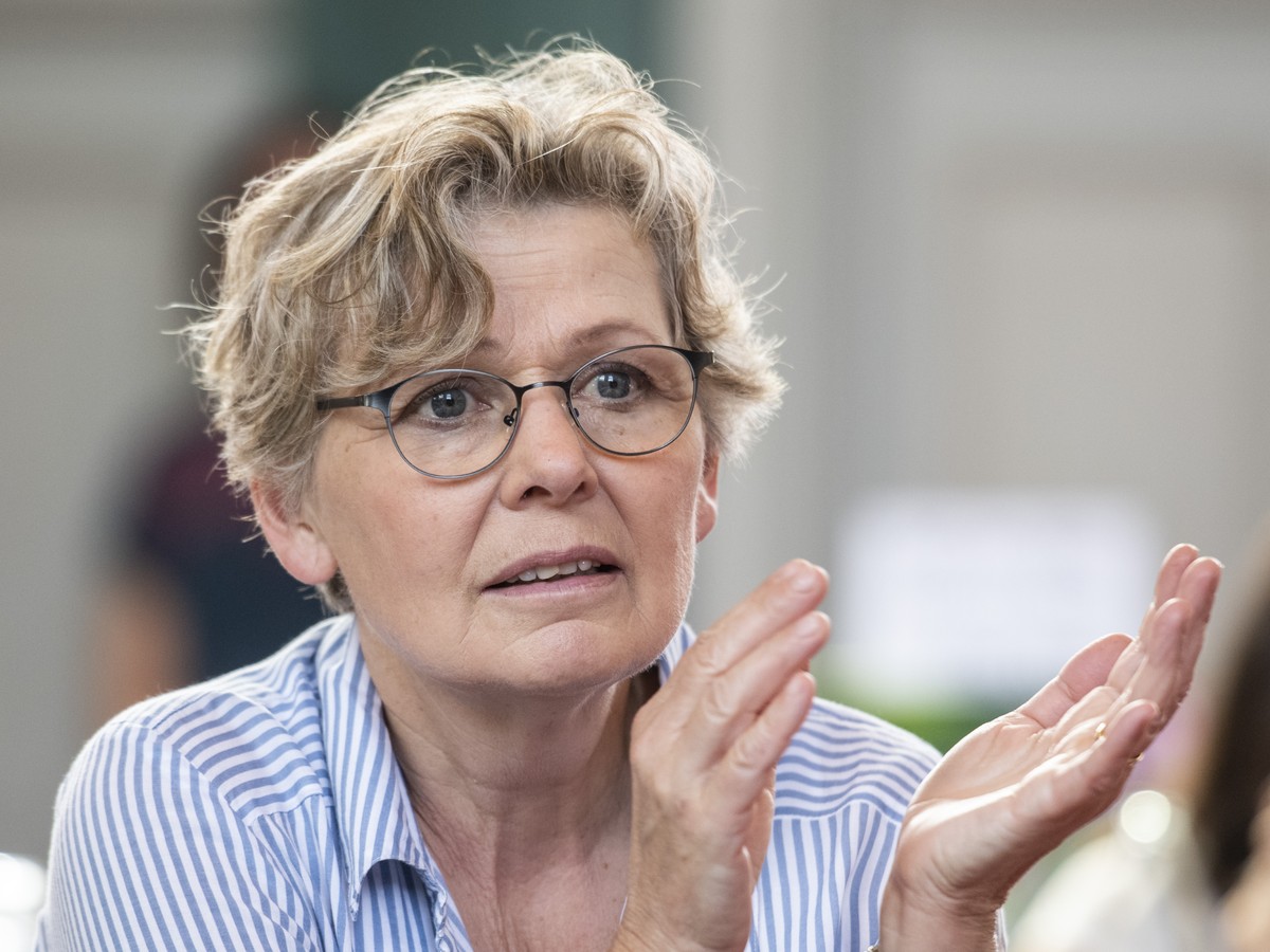 Christine Buehler, Praesidentin Schweizerischer Baeuerinnen- und Landfrauenverband, am Abstimmungsfest des Komitees "Ja zur Fair-Food-Initiative" in der Aula des Progr, in Bern, am Sonntag,  ...