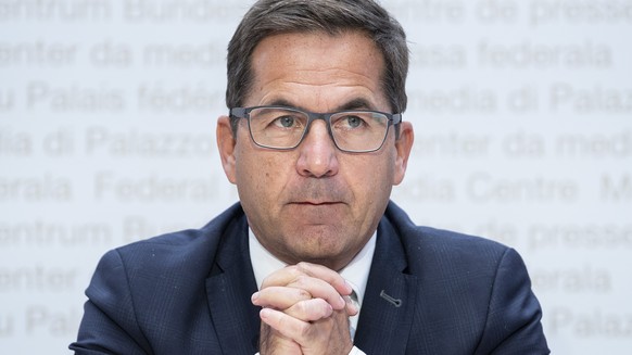 Bundeskanzler Walter Thurnherr aeussert sich zur Neuausrichtung Versuchsbetrieb elektronische Stimmabgabe, am Montag, 21. Dezember 2020, in Bern. (KEYSTONE/Peter Schneider)