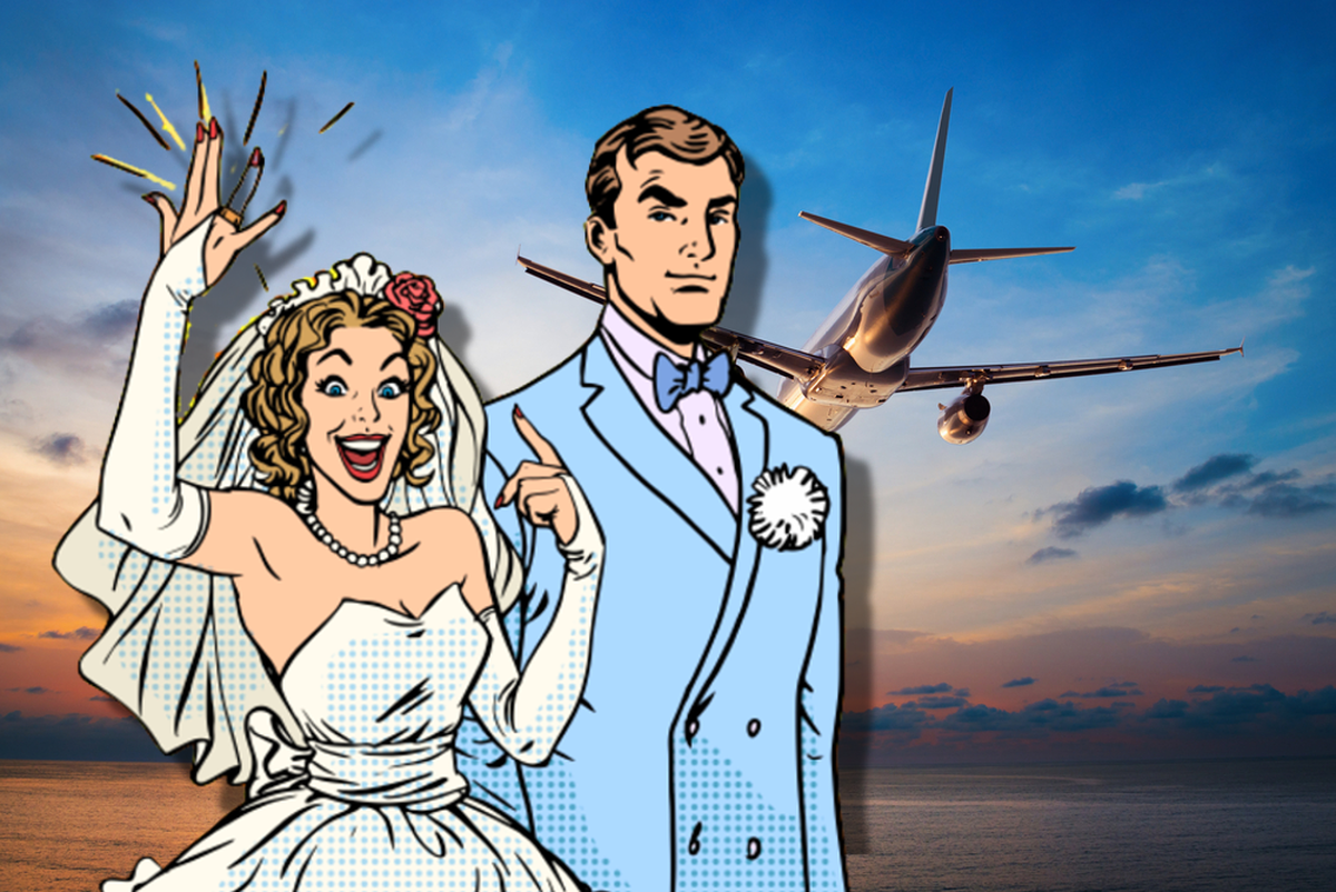 Un couple se marie dans un avion et se fait déglingué par la police. watson