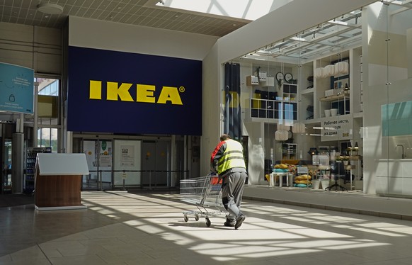 epa10016221 An Ikea shop in Moscow, Russia, 16 June 2022. The Swedish furniture retailer Ikea started to scale down its operations in Russia by putting its factories up for sale, closing offices and r ...