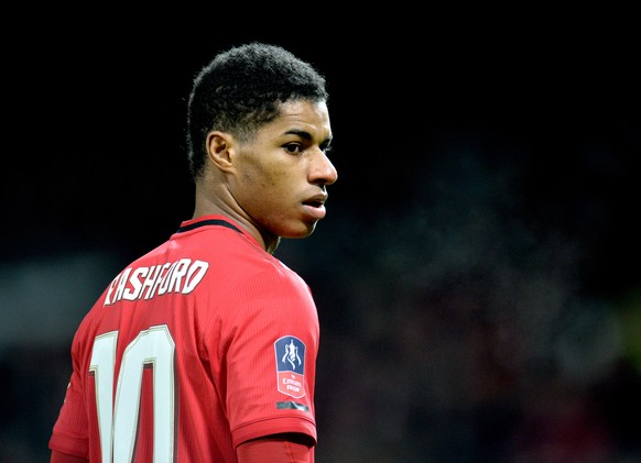 epa08488672 (FILE) - Marcus Rashford of Manchester United during the English FA Cup 3rd round replay match between Manchester United and Wolverhampton Wanderers in Manchester, Britain, 15 January 2020 ...