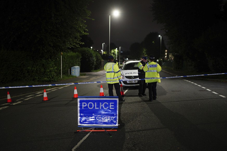 A police cordon on Royal Navy Avenue, near the scene of an incident in the Keyham area of Plymouth, southwest England, Thursday, Aug. 12, 2021. Police in southwest England said several people were kil ...