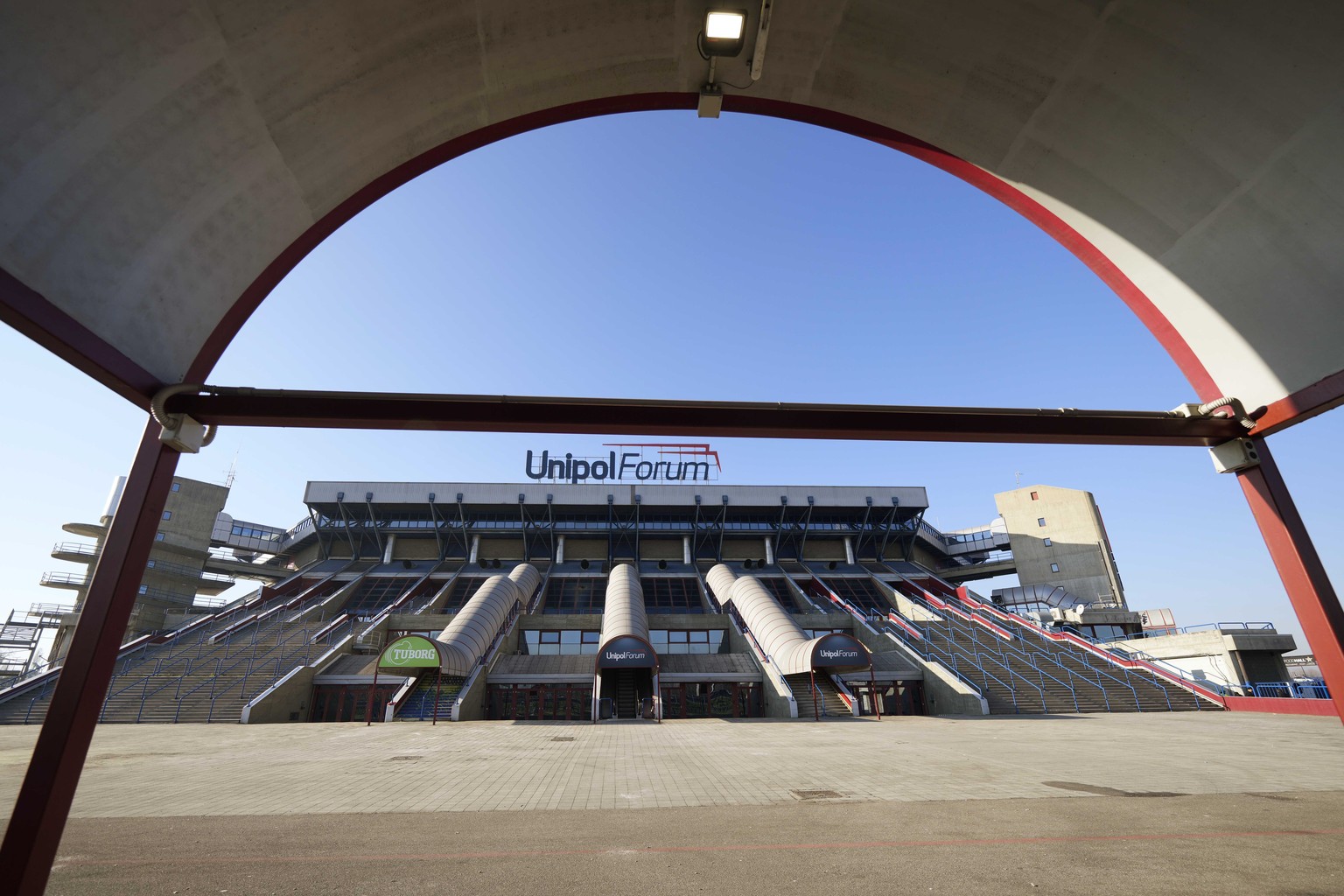 A view of the Assago Forum which will be the Milano Ice Skating Arena where figure skating and short track speed skating disciplines of the Milan Cortina 2026 Winter Olympics will take place, in Assag ...