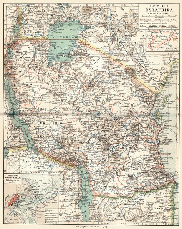 Karte von Deutsch-Ostafrika.