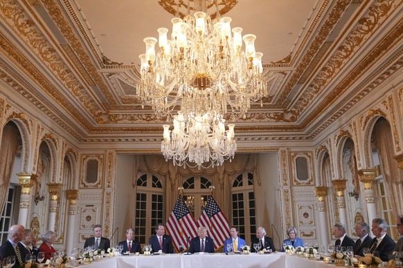 President-elect Donald Trump speaks during a meeting with Republican governors at Mar-a-Lago, Thursday, Jan. 9, 2025, in Palm Beach, Fla. (AP Photo/Evan Vucci)
Donald Trump