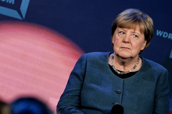 epa12970826 Former German Chancellor Angela Merkel attends a panel discussion called 'Despite everything: Hope for Europe?' at the re:publica festival 2026 in Berlin, Germany, 18 May 2026. T ...