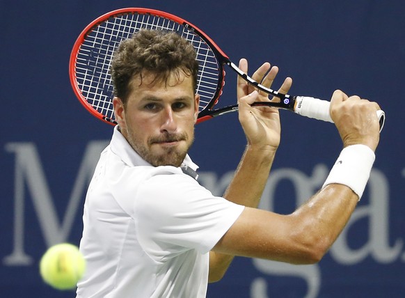 Robin Haase, of Netherlands, prepares for a return during his second round match against Richard Gasquet, of France, at the U.S. Open Tennis tournament in New York, Thursday, Sept. 3, 2015. Haase lost ...