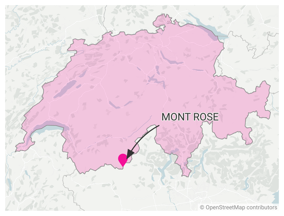 Mont Rose, carte.
