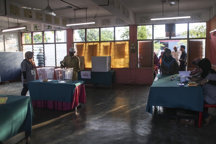 Ein Wahllokal in Alor Seter, ausserhalb von Kuala Lumpur.
